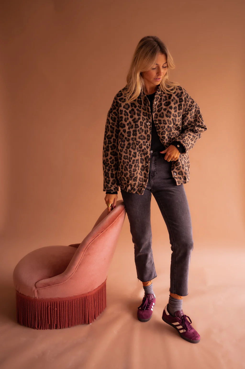 Chaqueta bomber de leopardo sobredimensionada - Estilo moderno y comodidad óptima