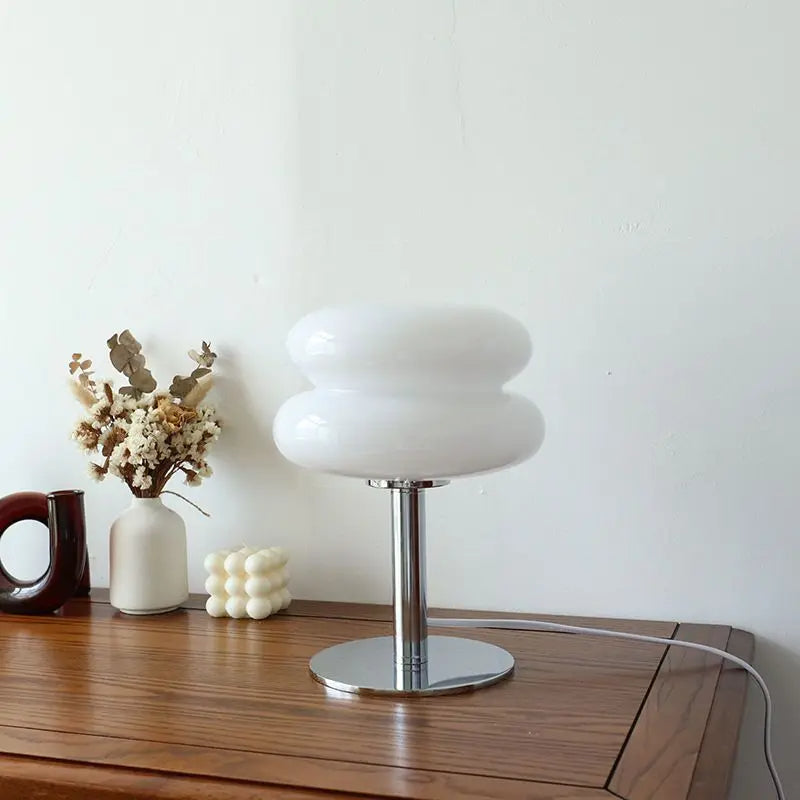 Bedside Lamp Modern Glass Chrome Table Light