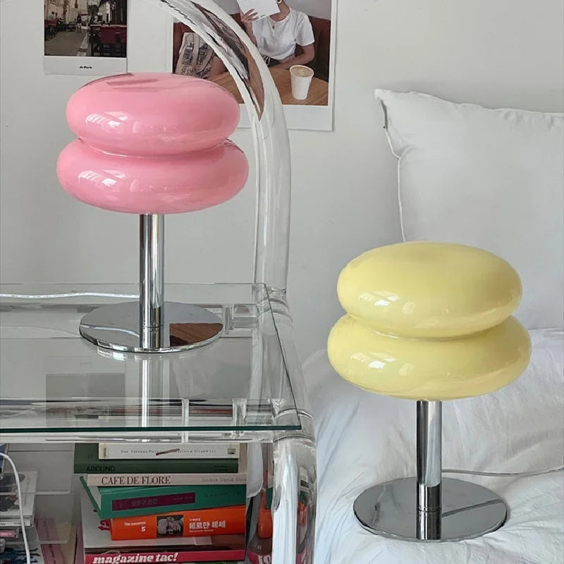 Bedside Lamp Modern Glass Chrome Table Light