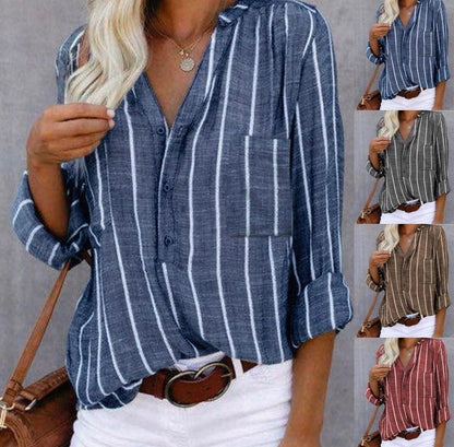 Lara | Blusa de manga larga a rayas casual