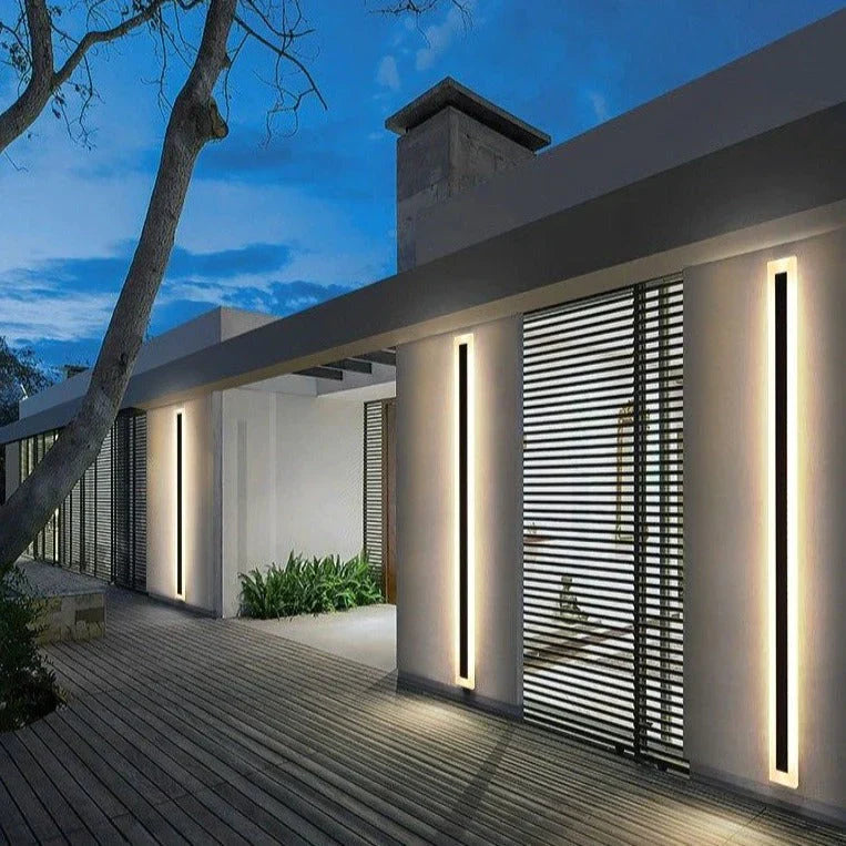 Lámpara de pared LED para exteriores en negro minimalista