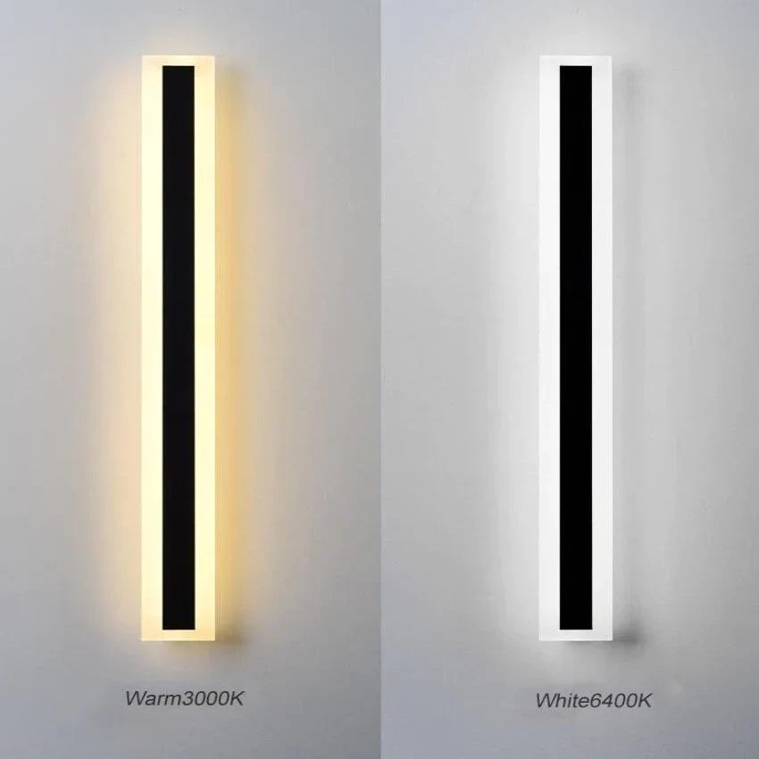 Lámpara de pared LED para exteriores en negro minimalista