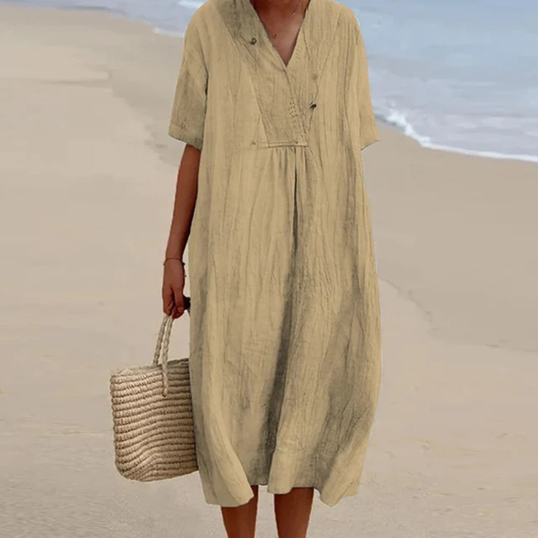 Quinley - Vestido largo ligero para mujer de inspiración vintage