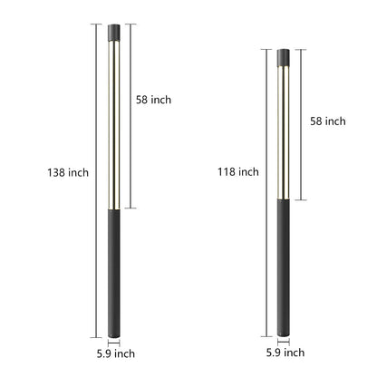 Luz de bolardo LED exterior Poste de aluminio negro
