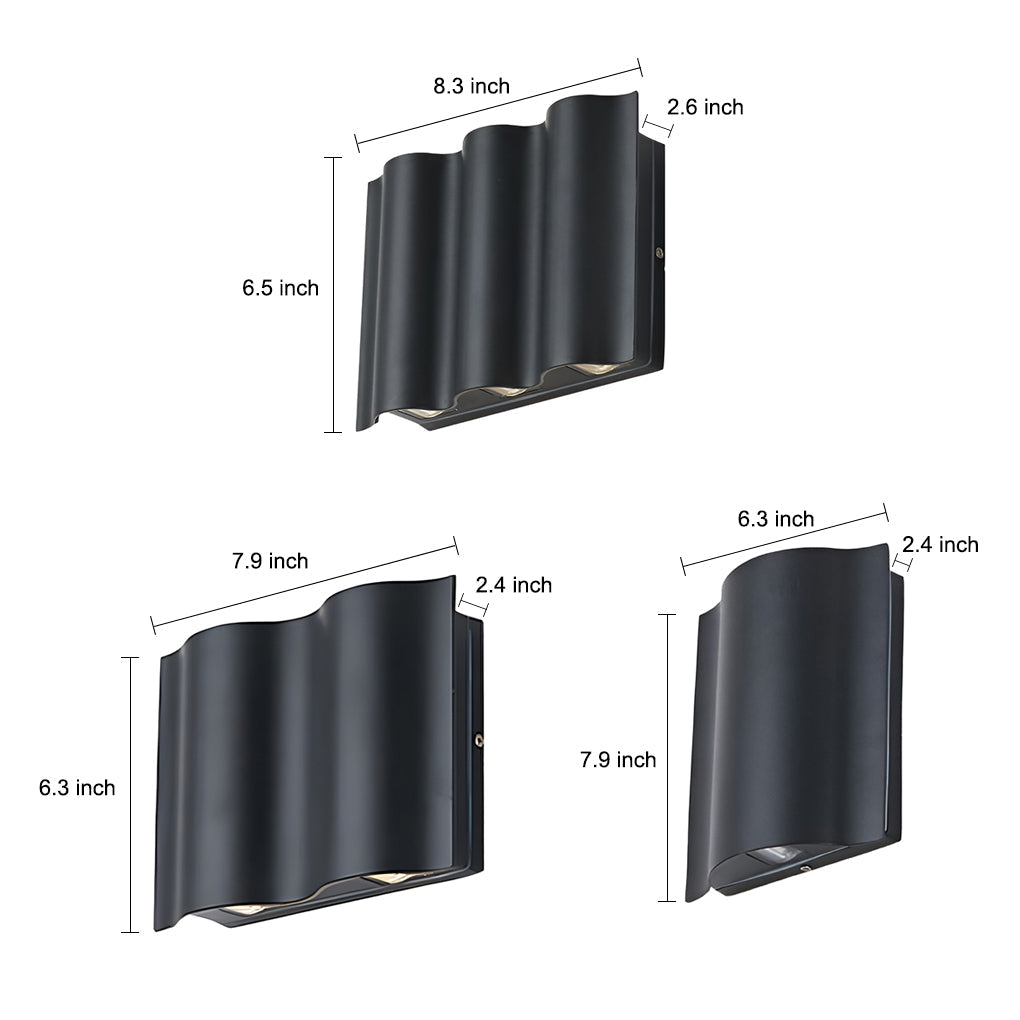 Lámpara de pared LED exterior moderna aplique negro