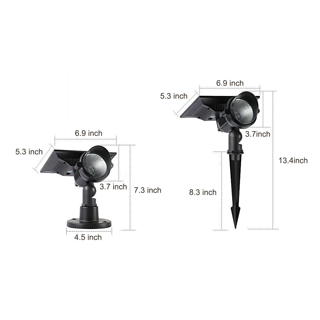 Foco solar ajustable LED para jardín exterior