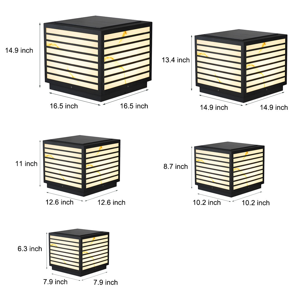 Luz solar de poste para exteriores Farol moderno negro