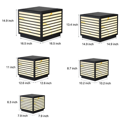 Luz solar de poste para exteriores Farol moderno negro