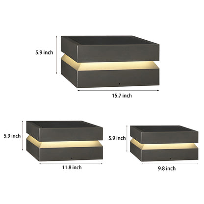 Luz de poste LED solar exterior negra moderna