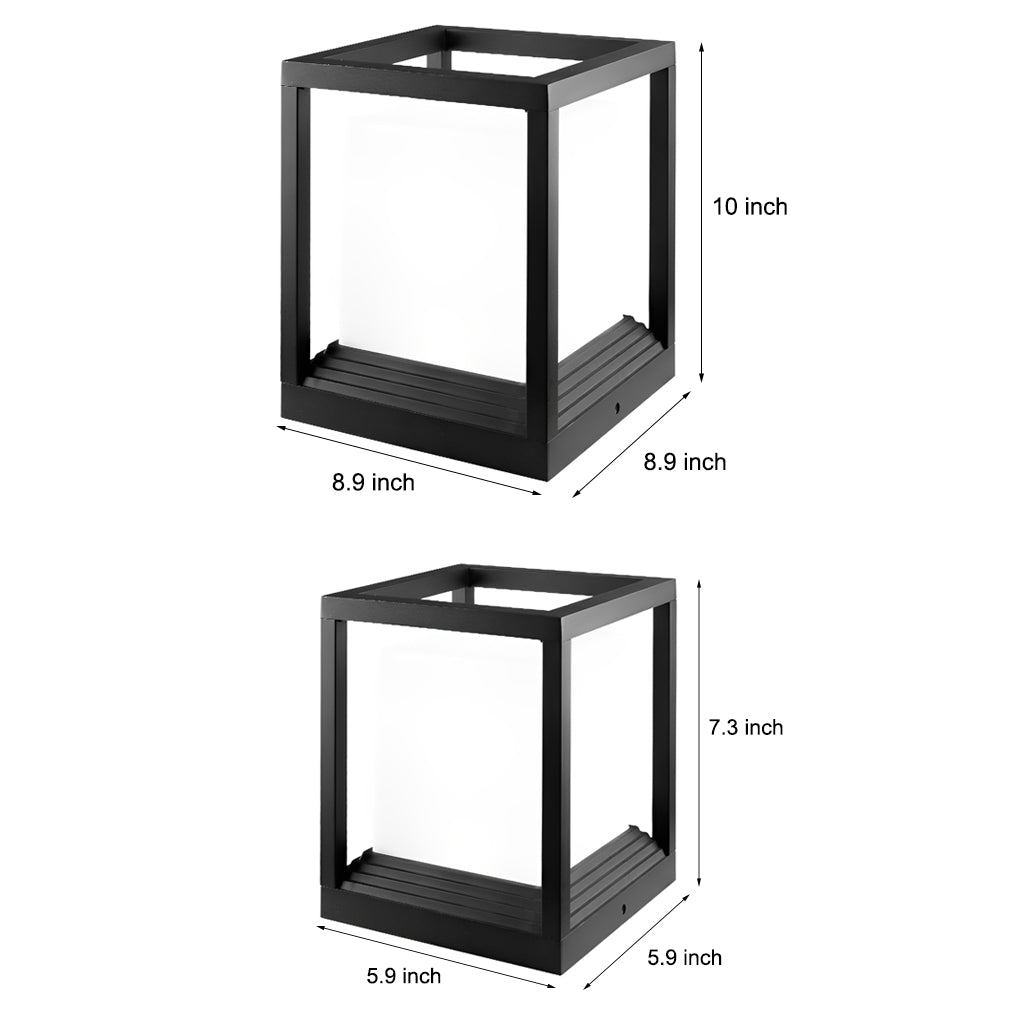 Linterna LED solar para exteriores de aluminio negro