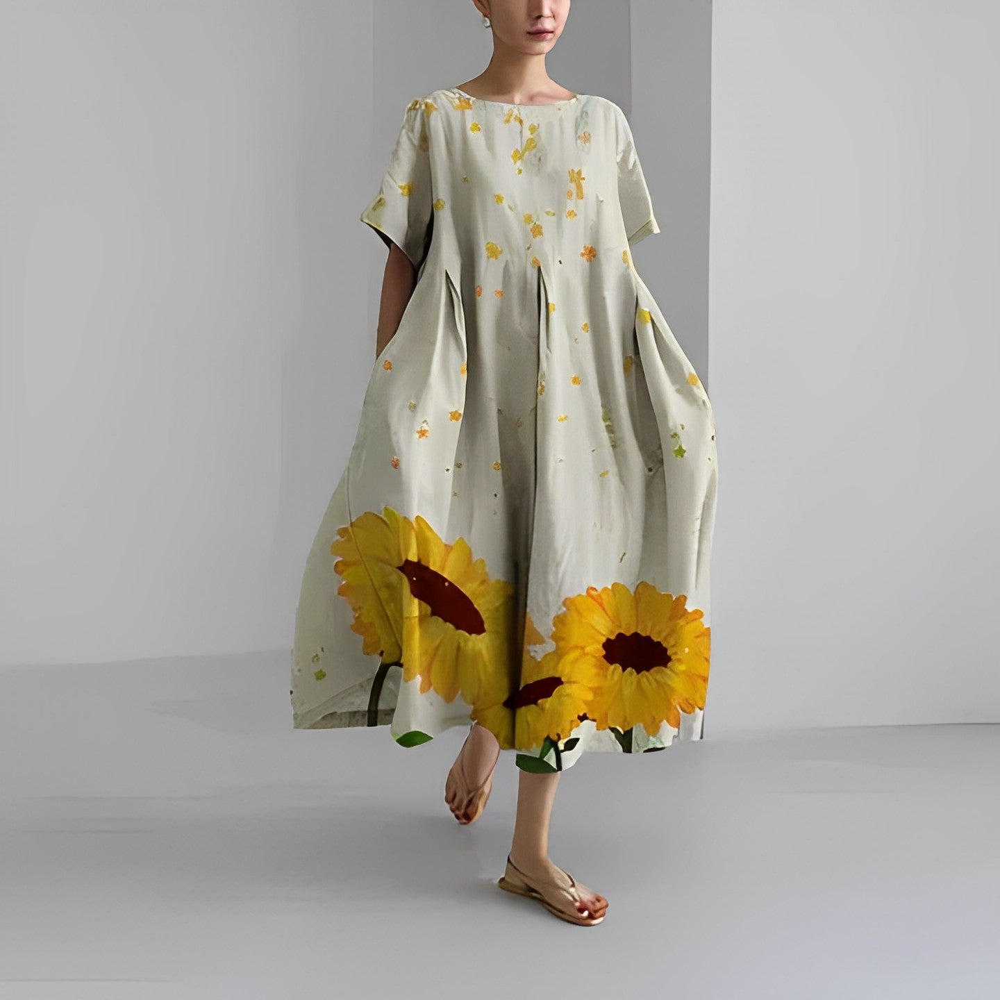 Daisy - Vestido Maxi Suelto Retro de Gran Balanceo