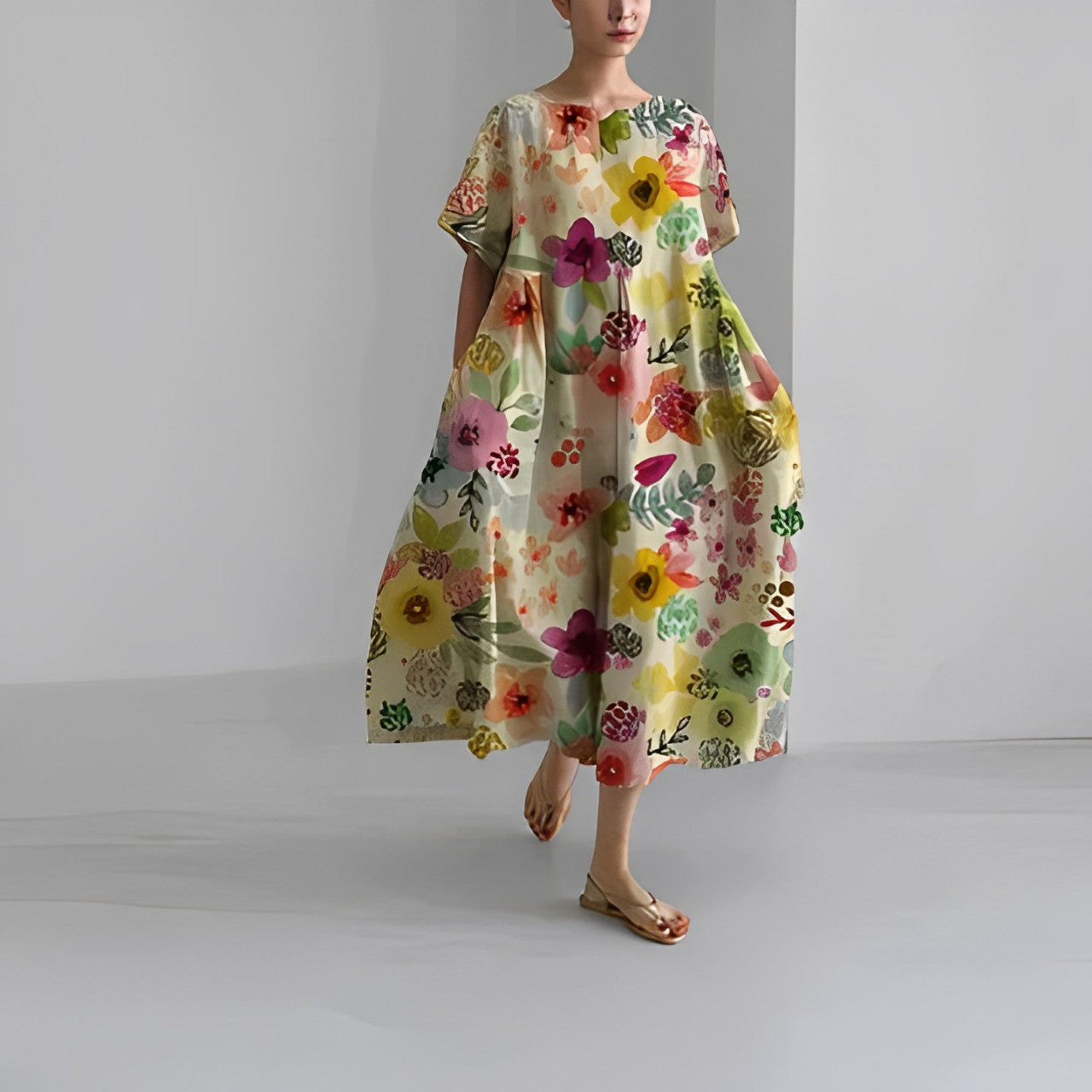 Daisy - Vestido Maxi Suelto Retro de Gran Balanceo
