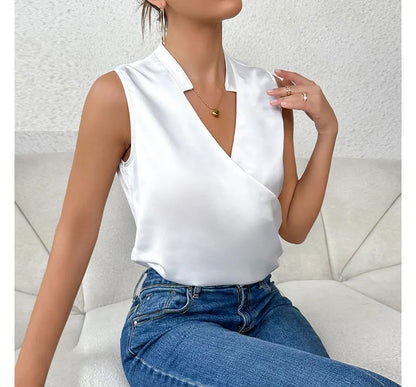 Sarah | Elegante Top Sin Mangas Liso