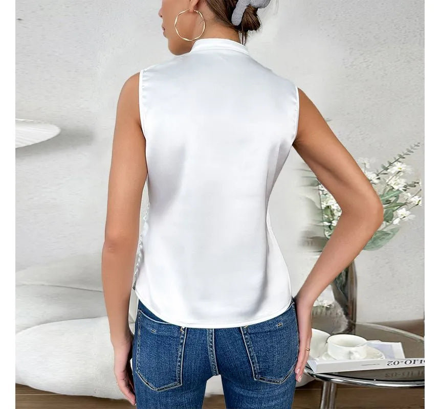 Sarah | Elegante Top Sin Mangas Liso
