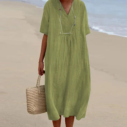 Quinley - Vestido largo ligero para mujer de inspiración vintage