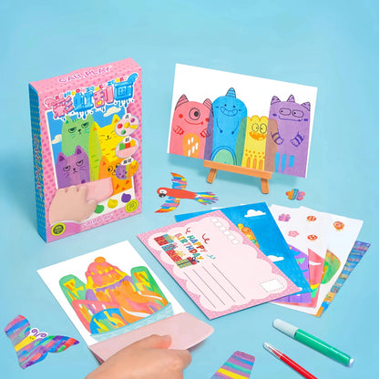 Kit artistico con raschietto magico: crea immagini da grattare senza sporcare per bambini creativi 