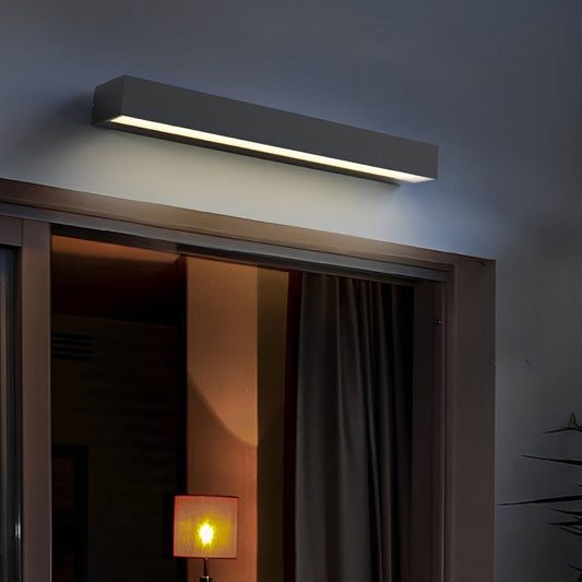 Lámpara de pared moderna negra impermeable para exteriores