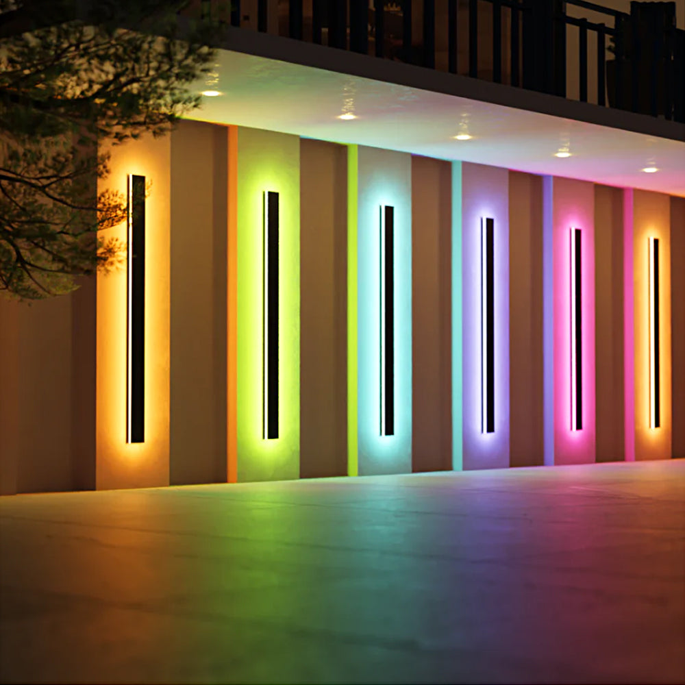 Lámpara de pared exterior moderna negra con LED