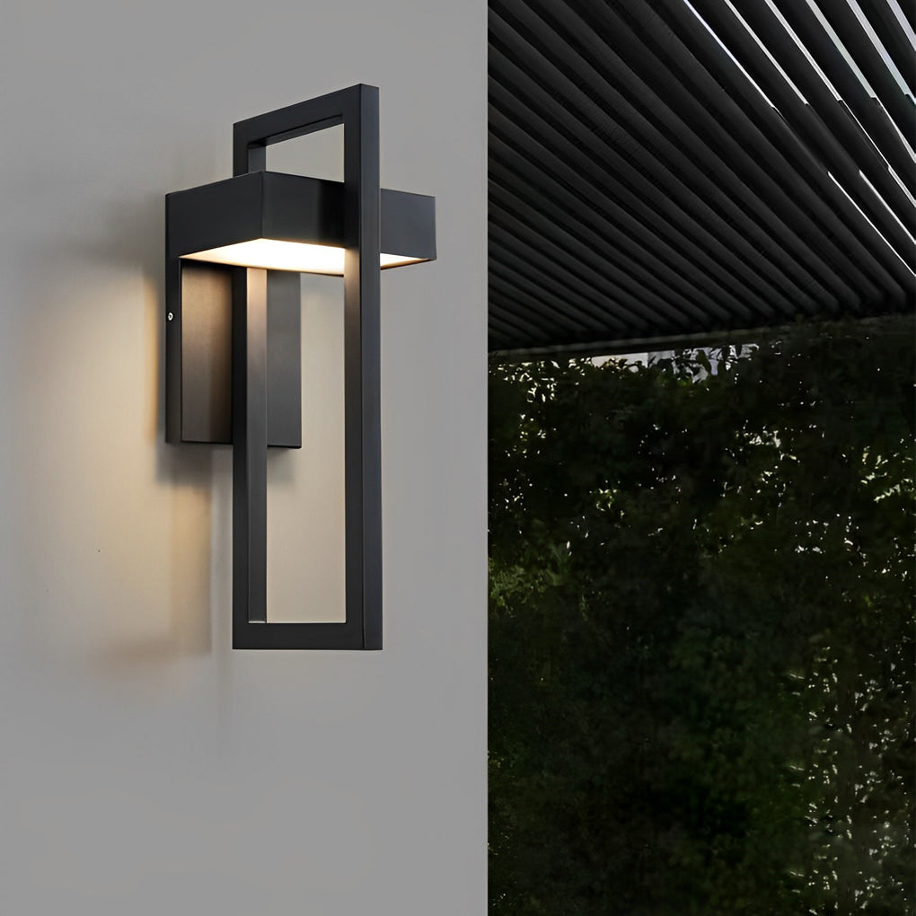 Lámpara de pared exterior moderna negra con LED