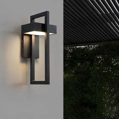 Lámpara de pared exterior moderna negra con LED