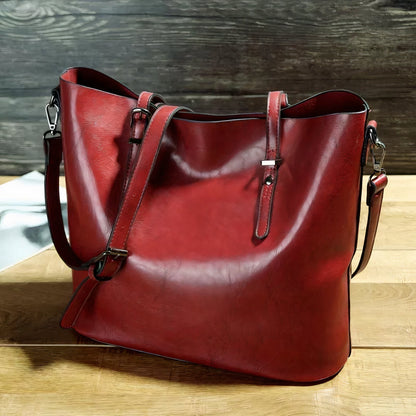 Vintage Leather Shoulder Bag - Nelly