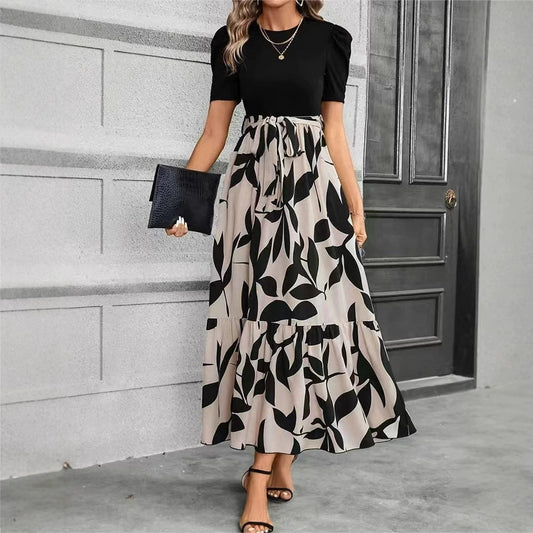 Mina | Vestido elegante floral de manga corta