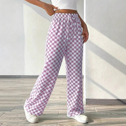 Pantalones de cintura elástica con cordón y corte relajado
