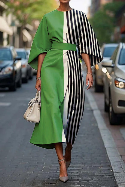 Zoraida - Vestido largo elegante con mangas murciélago