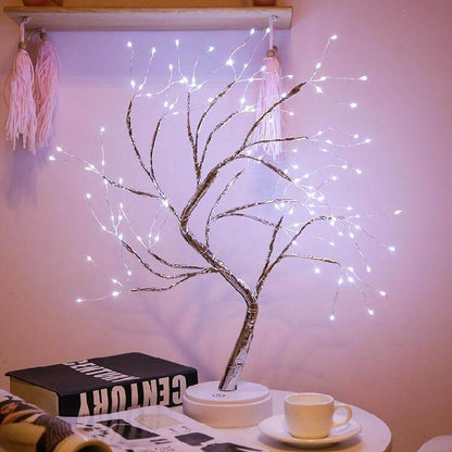 Lámpara de mesa LED con luces de árbol coloridas