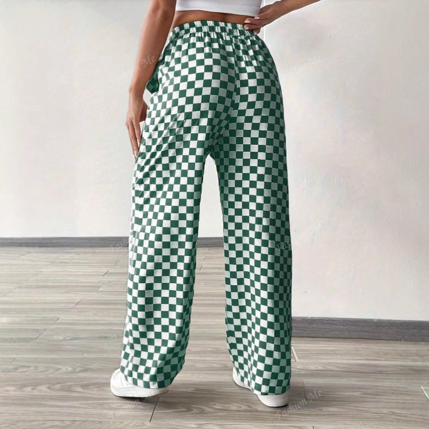 Pantalones de cintura elástica con cordón y corte relajado