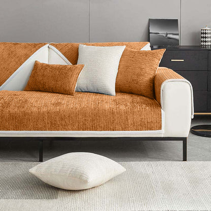 Simple Striped Chenille Anti-Scratch Pet Sofa Cover