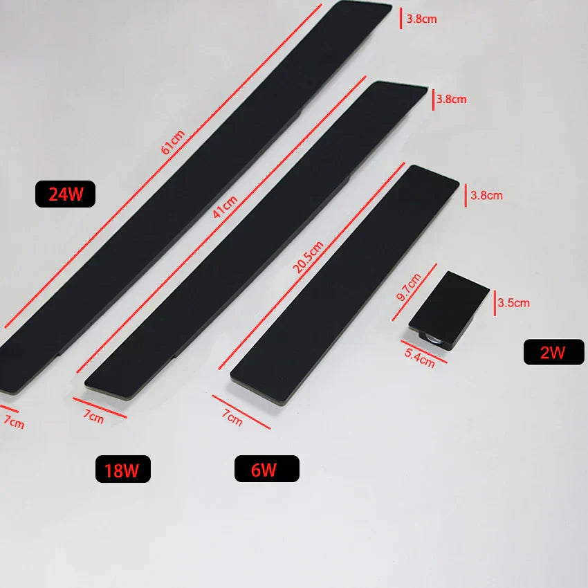 Lámpara de pared exterior negra de aluminio impermeable