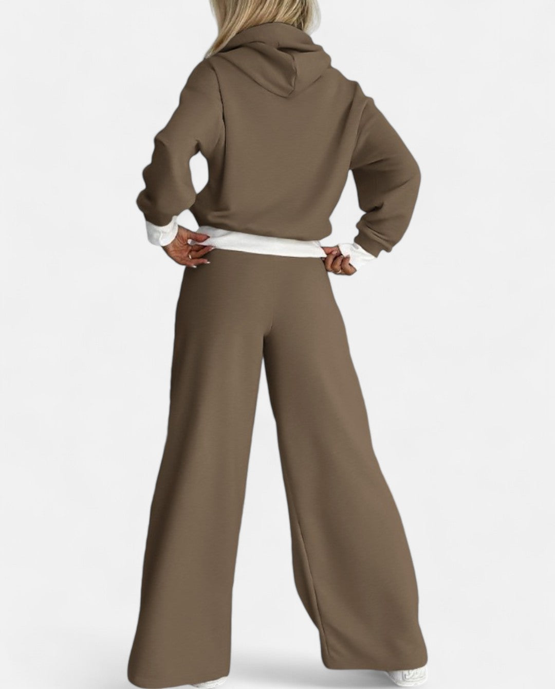 Two-Tone Hoodie Set with Wide Legs - Isabelle
