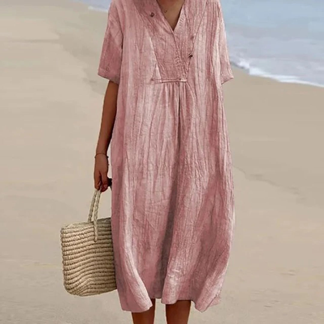 Quinley - Vestido largo ligero para mujer de inspiración vintage