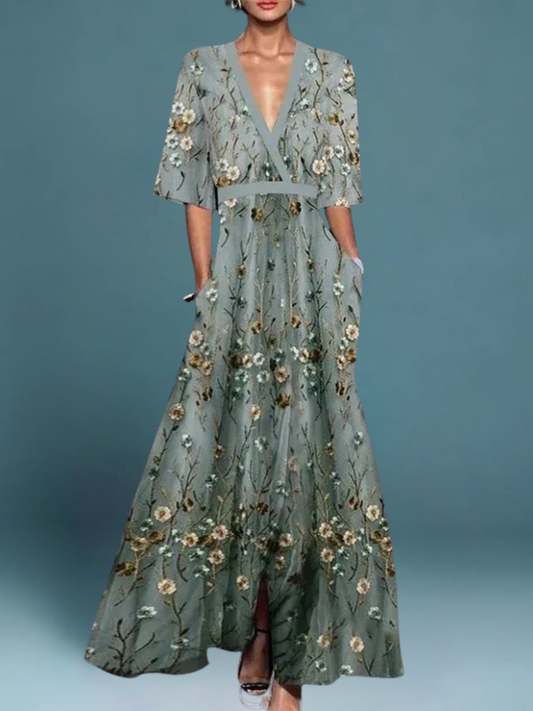 Olga | Vestido Maxi Floral Elegante