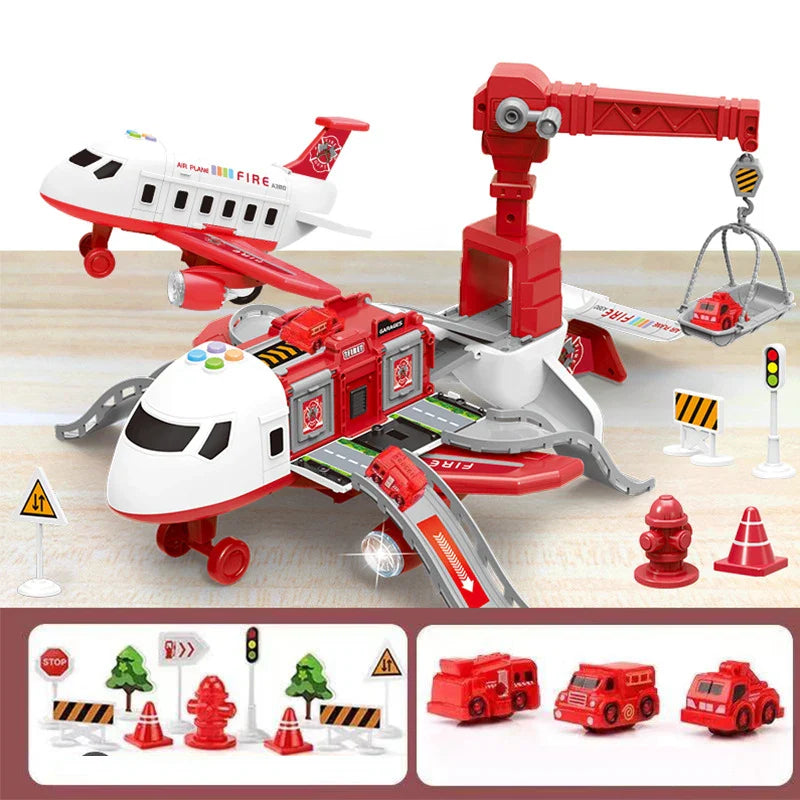 Set de juguetes de vehículos para niños en el aeropuerto