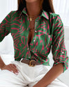 Sibylle | Blusa de moda con mangas largas y tapeta de botones