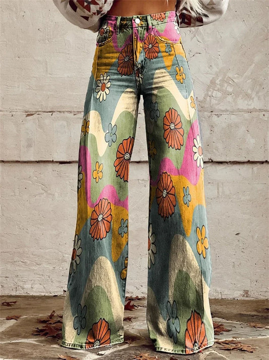 Miley | Pantalones Fluidos Retro Boho