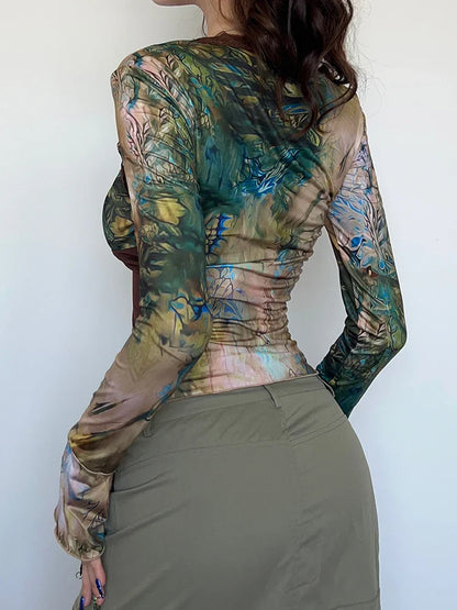 Blusa Marlene de manga larga con mangas acampanadas