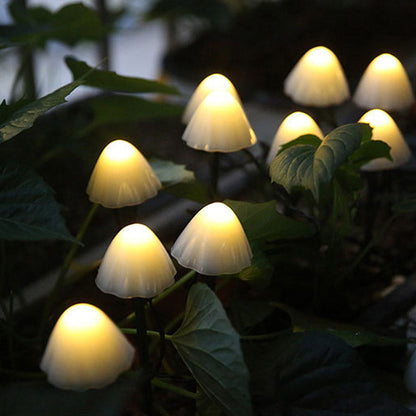 Luces de Estaca de Jardín con Forma de Hongo Solares para Exterior