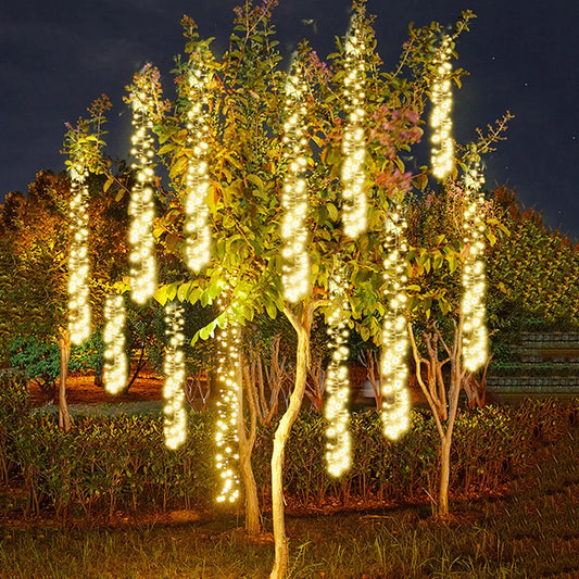 Luces de hadas LED para exteriores con efecto meteorito