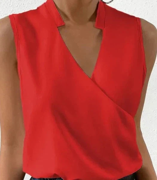 Sarah | Elegante Top Sin Mangas Liso