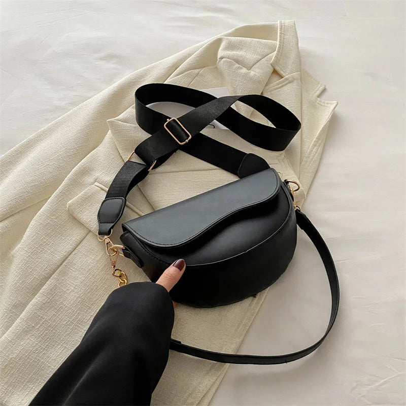 Bolsa de cuero de moda cruzada con doble correa