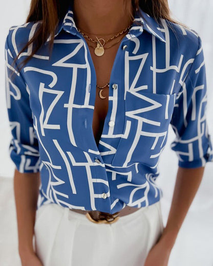 Sibylle | Blusa de moda con mangas largas y tapeta de botones