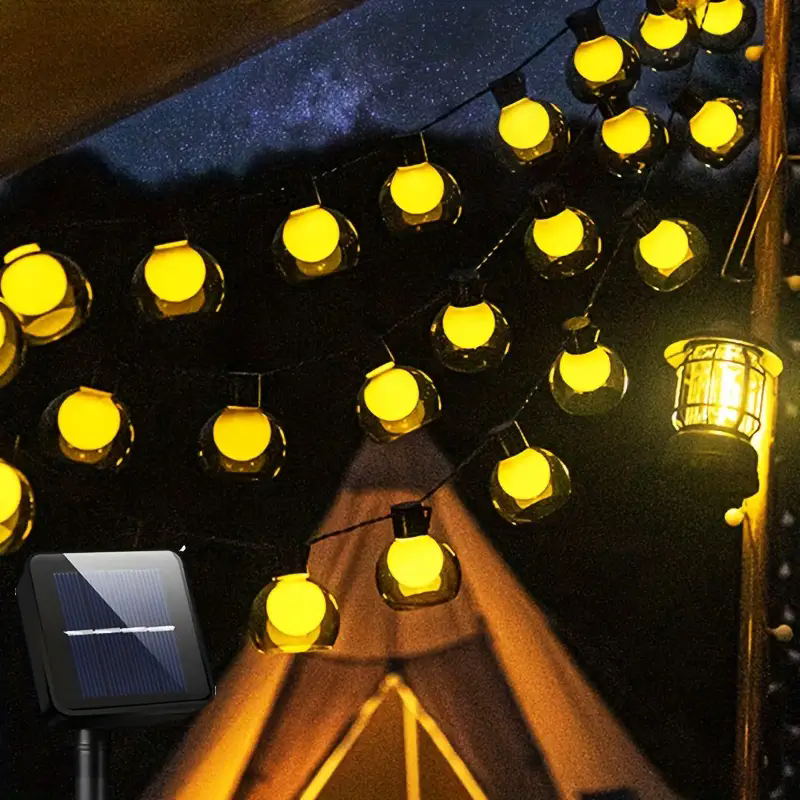 Luces de cadena solares para exteriores con brillo cálido