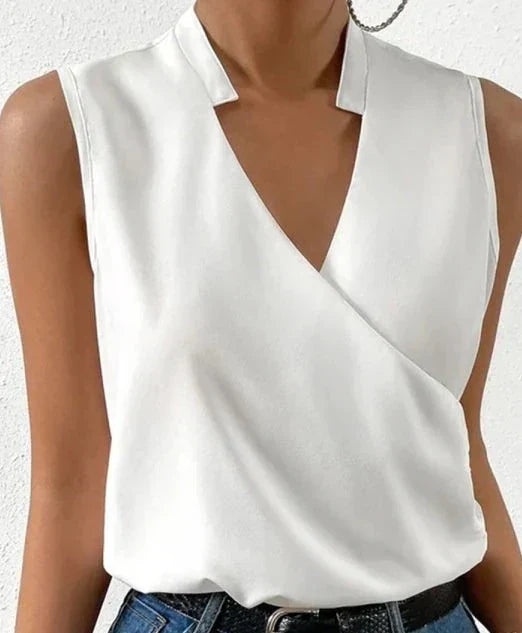 Sarah | Elegante Top Sin Mangas Liso