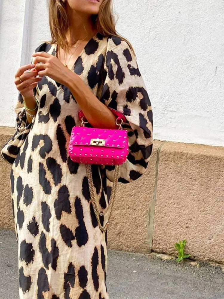 Lena | Vestido de estampado de leopardo