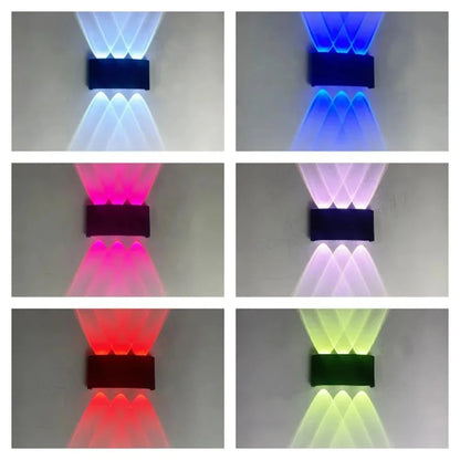 Luz solar de pared RGB para terraza y fachada con iluminación de 4 lados y selección de color