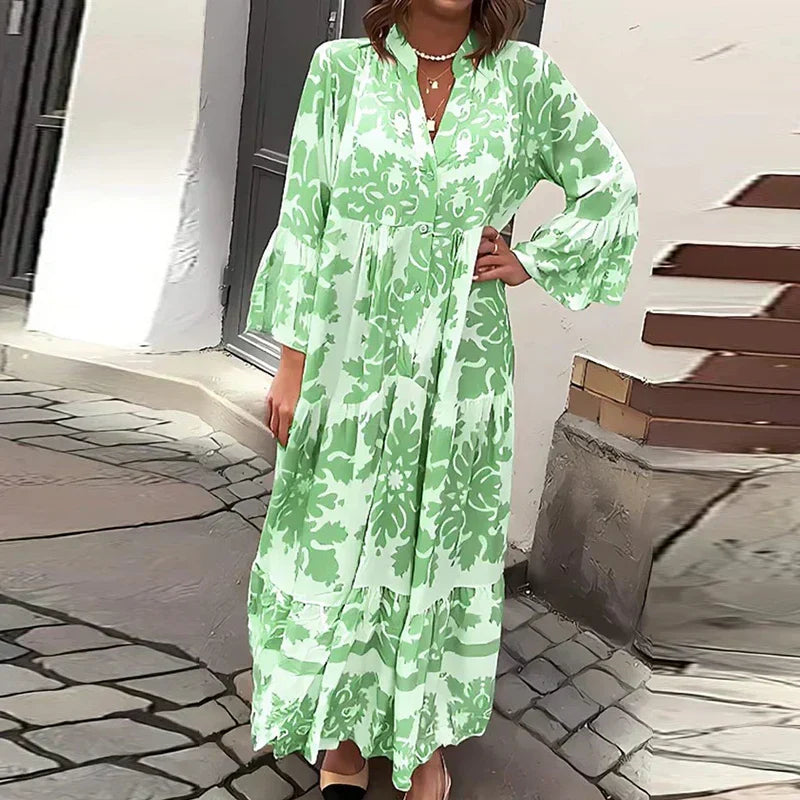 Avielle - Vestido Maxi Bohemio Estampado a la Moda