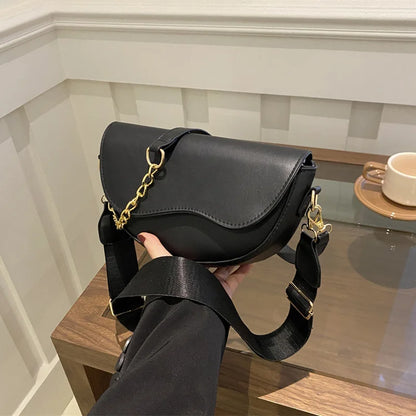 Bolsa de cuero de moda cruzada con doble correa